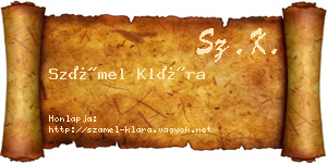 Számel Klára névjegykártya