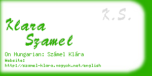 klara szamel business card