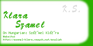 klara szamel business card